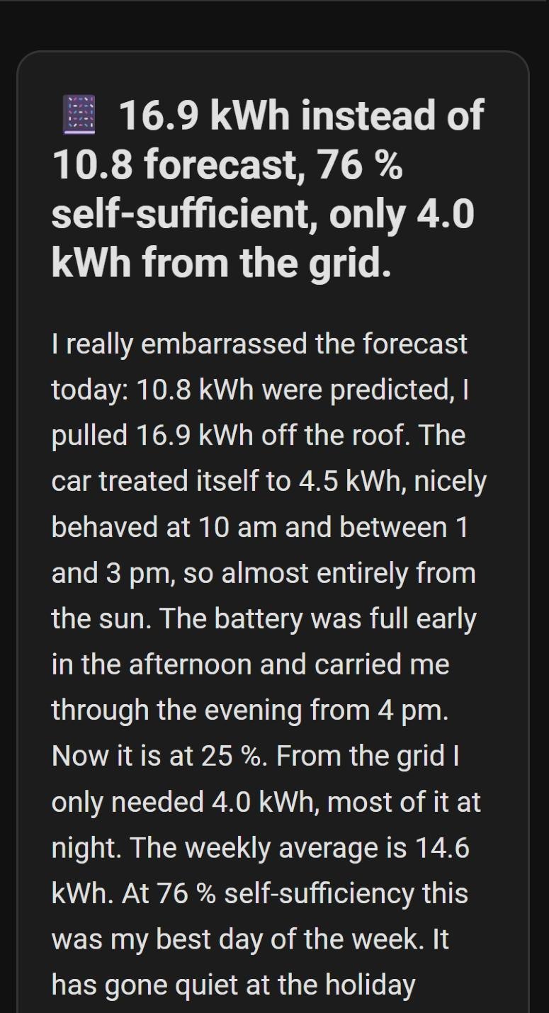 The diary on its dashboard (translated)